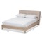 Baxton Studio Adelia Mid-Century Light Beige Whitewash Queen Size Platform Bed 135-7426 - alternate 7